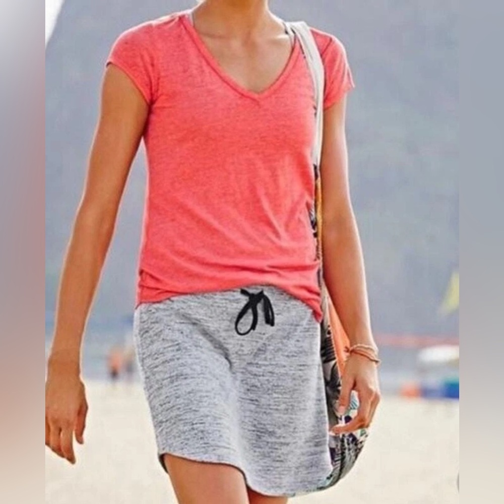 Athleta Downplay Drawstring Zip Pocket Heather Gr… - image 1